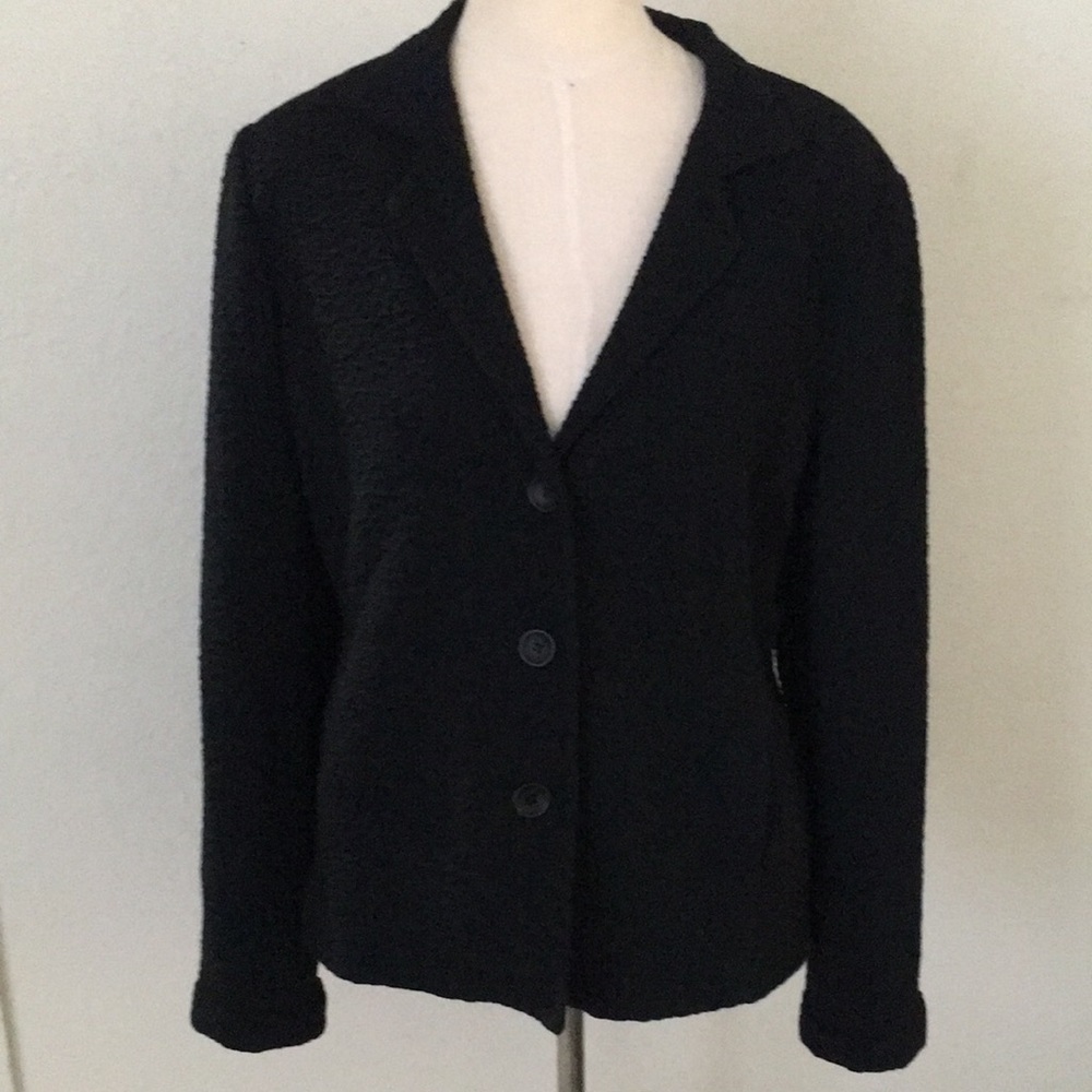 Black Women's Button-Front Jacket